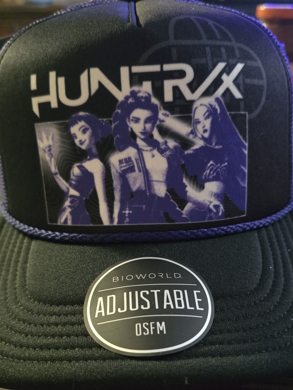 New Woman K-Pop Demon Hunters / HUNTR/X adjustable trucker hat with purple